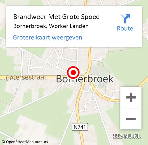 Locatie op kaart van de 112 melding: Brandweer Met Grote Spoed Naar Bornerbroek, Worker Landen op 10 februari 2016 09:36