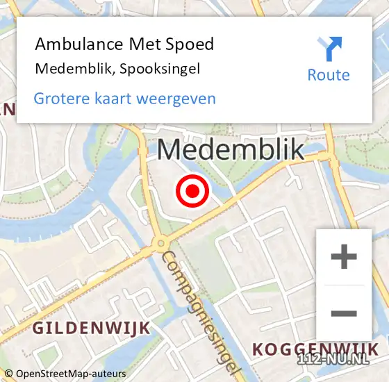 Locatie op kaart van de 112 melding: Ambulance Met Spoed Naar Medemblik, Spooksingel op 10 februari 2016 10:25