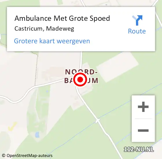 Locatie op kaart van de 112 melding: Ambulance Met Grote Spoed Naar Castricum, Madeweg op 15 september 2013 01:18