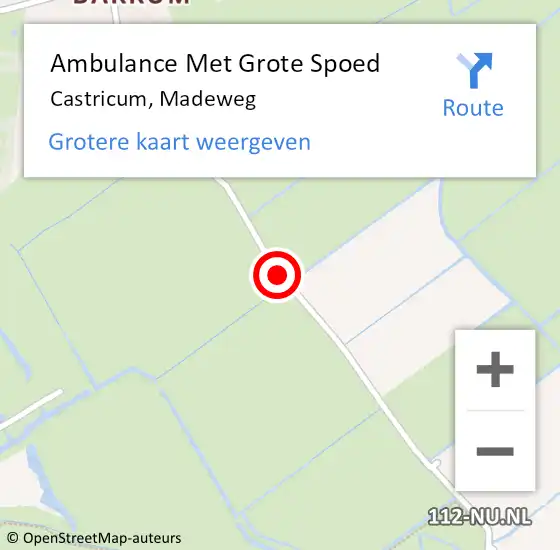 Locatie op kaart van de 112 melding: Ambulance Met Grote Spoed Naar Castricum, Madeweg op 15 september 2013 01:18