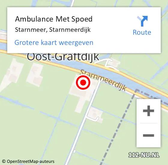 Locatie op kaart van de 112 melding: Ambulance Met Spoed Naar Starnmeer, Starnmeerdijk op 10 februari 2016 13:15