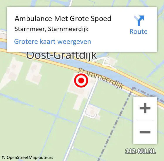 Locatie op kaart van de 112 melding: Ambulance Met Grote Spoed Naar Starnmeer, Starnmeerdijk op 10 februari 2016 13:16