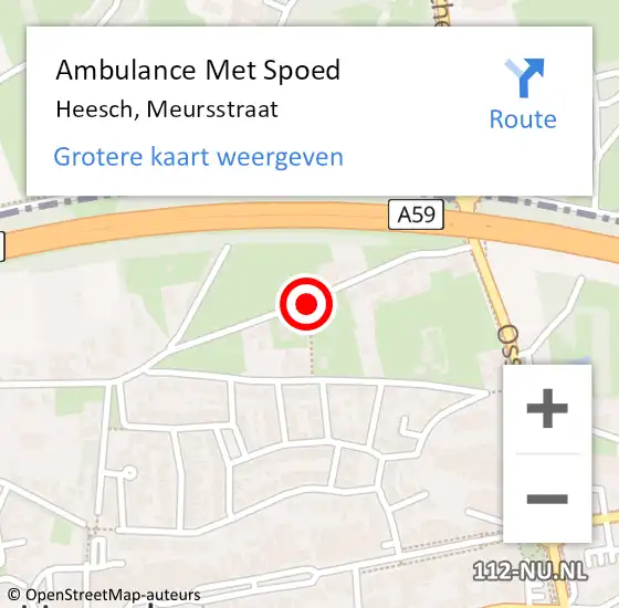 Locatie op kaart van de 112 melding: Ambulance Met Spoed Naar Heesch, Meursstraat op 10 februari 2016 14:16