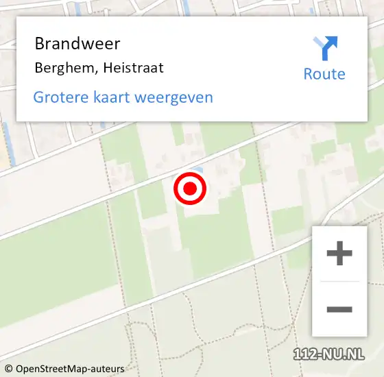 Locatie op kaart van de 112 melding: Brandweer Berghem, Heistraat op 5 december 2013 18:02