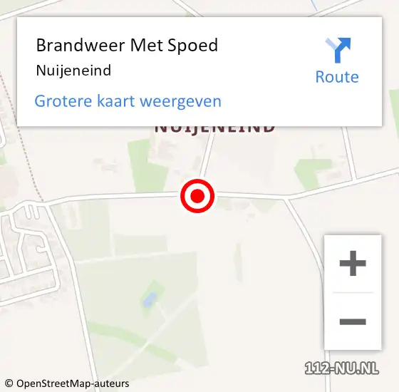 Locatie op kaart van de 112 melding: Brandweer Met Spoed Naar Nuijeneind op 5 december 2013 18:14