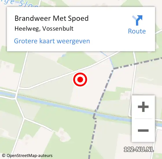 Locatie op kaart van de 112 melding: Brandweer Met Spoed Naar Heelweg, Vossenbult op 5 december 2013 18:17