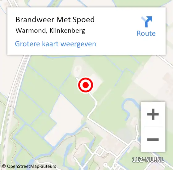 Locatie op kaart van de 112 melding: Brandweer Met Spoed Naar Warmond, Klinkenberg op 5 december 2013 18:18