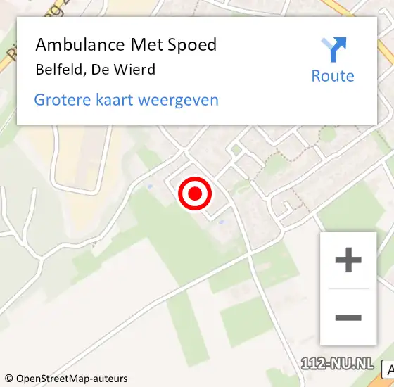 Locatie op kaart van de 112 melding: Ambulance Met Spoed Naar Belfeld, De Wierd op 5 december 2013 18:20