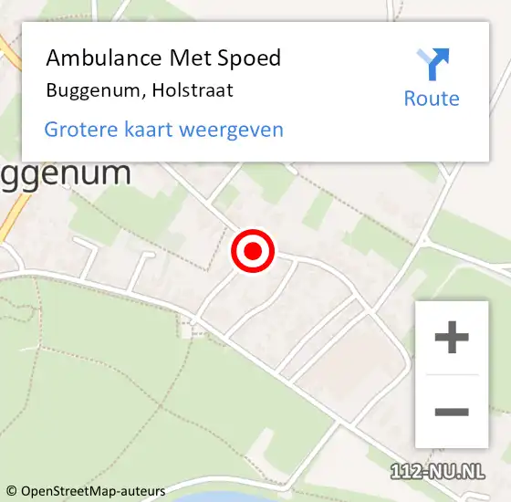 Locatie op kaart van de 112 melding: Ambulance Met Spoed Naar Buggenum, Holstraat op 11 februari 2016 01:49