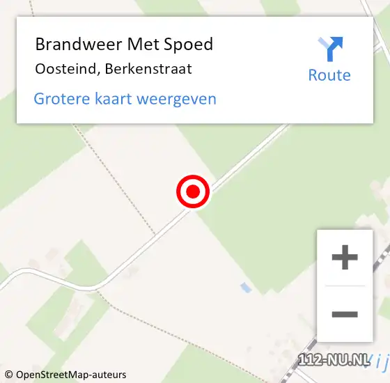 Locatie op kaart van de 112 melding: Brandweer Met Spoed Naar Oosteind, Berkenstraat op 5 december 2013 18:22