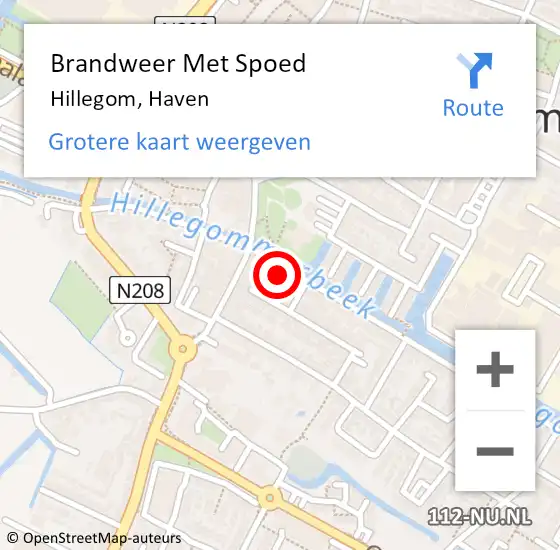 Locatie op kaart van de 112 melding: Brandweer Met Spoed Naar Hillegom, Haven op 11 februari 2016 03:12