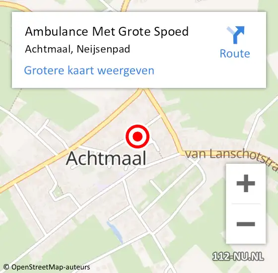 Locatie op kaart van de 112 melding: Ambulance Met Grote Spoed Naar Achtmaal, Neijsenpad op 11 februari 2016 03:14