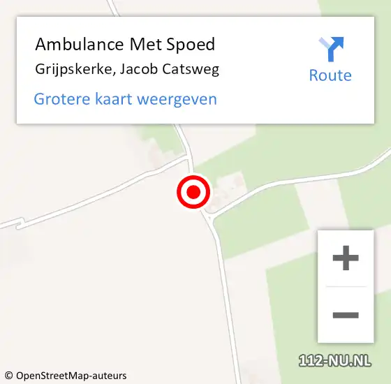 Locatie op kaart van de 112 melding: Ambulance Met Spoed Naar Grijpskerke, Jacob Catsweg op 11 februari 2016 07:51