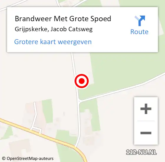 Locatie op kaart van de 112 melding: Brandweer Met Grote Spoed Naar Grijpskerke, Jacob Catsweg op 11 februari 2016 07:53