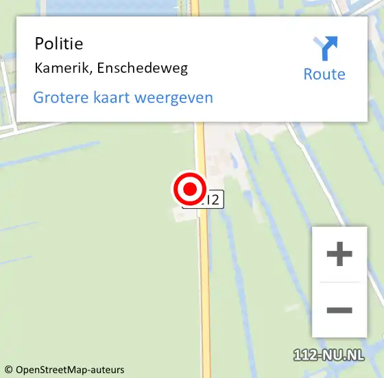 Locatie op kaart van de 112 melding: Politie Kamerik, Enschedeweg op 11 februari 2016 08:42