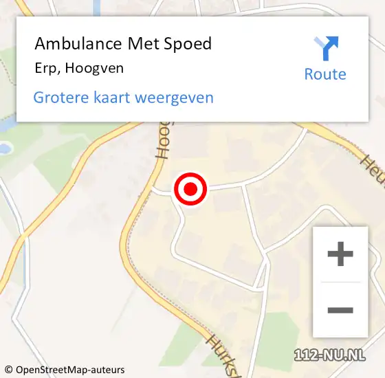 Locatie op kaart van de 112 melding: Ambulance Met Spoed Naar Erp, Hoogven op 11 februari 2016 12:07