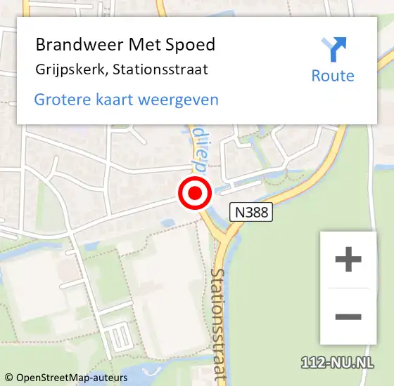 Locatie op kaart van de 112 melding: Brandweer Met Spoed Naar Grijpskerk, Stationsstraat op 11 februari 2016 13:23