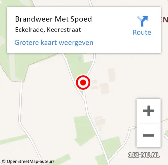 Locatie op kaart van de 112 melding: Brandweer Met Spoed Naar Eckelrade, Keerestraat op 11 februari 2016 13:36