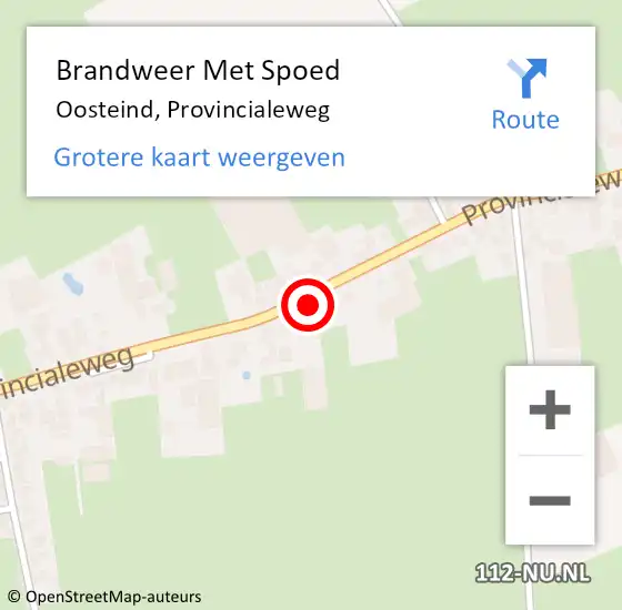 Locatie op kaart van de 112 melding: Brandweer Met Spoed Naar Oosteind, Provincialeweg op 11 februari 2016 13:56