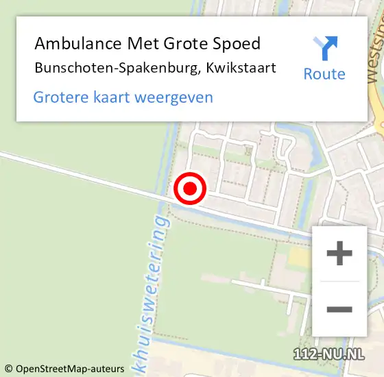 Locatie op kaart van de 112 melding: Ambulance Met Grote Spoed Naar Bunschoten-Spakenburg, Kwikstaart op 11 februari 2016 14:03