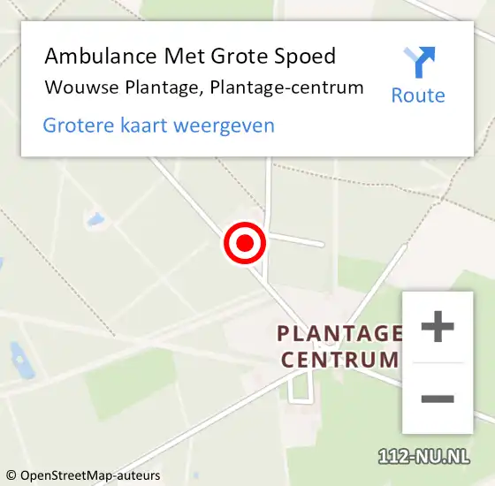 Locatie op kaart van de 112 melding: Ambulance Met Grote Spoed Naar Wouwse Plantage, Plantage-centrum op 11 februari 2016 15:07