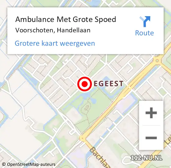 Locatie op kaart van de 112 melding: Ambulance Met Grote Spoed Naar Voorschoten, Handellaan op 11 februari 2016 15:39