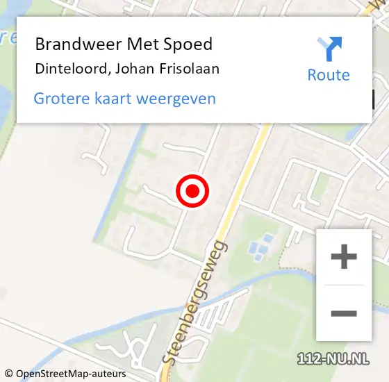 Locatie op kaart van de 112 melding: Brandweer Met Spoed Naar Dinteloord, Johan Frisolaan op 5 december 2013 18:46