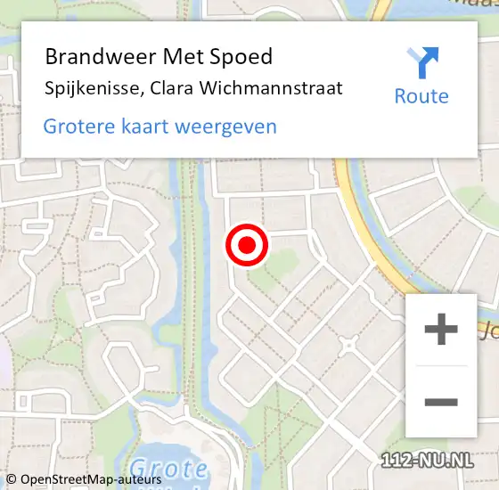 Locatie op kaart van de 112 melding: Brandweer Met Spoed Naar Spijkenisse, Clara Wichmannstraat op 11 februari 2016 17:04