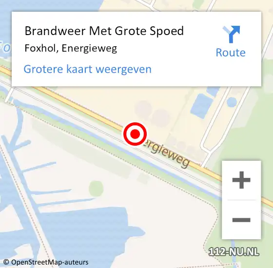 Locatie op kaart van de 112 melding: Brandweer Met Grote Spoed Naar Foxhol, Energieweg op 11 februari 2016 17:24