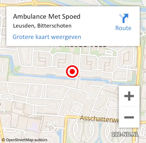 Locatie op kaart van de 112 melding: Ambulance Met Spoed Naar Leusden, Bitterschoten op 11 februari 2016 18:18