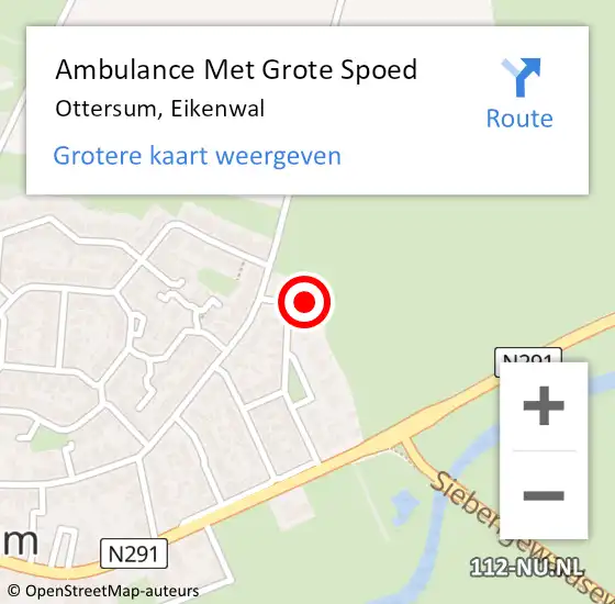 Locatie op kaart van de 112 melding: Ambulance Met Grote Spoed Naar Ottersum, Eikenwal op 11 februari 2016 21:09