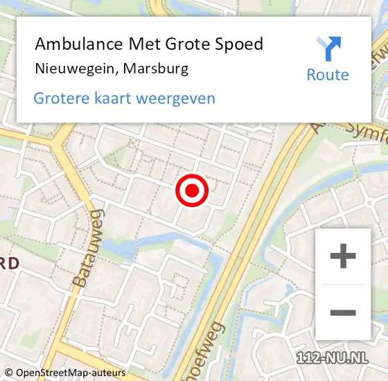 Locatie op kaart van de 112 melding: Ambulance Met Grote Spoed Naar Nieuwegein, Marsburg op 11 februari 2016 22:26