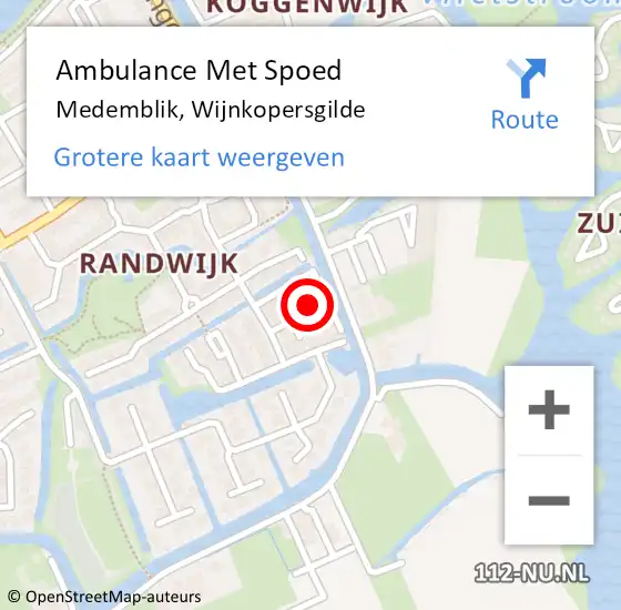 Locatie op kaart van de 112 melding: Ambulance Met Spoed Naar Medemblik, Wijnkopersgilde op 11 februari 2016 22:33