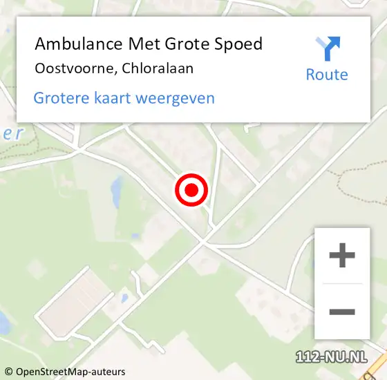 Locatie op kaart van de 112 melding: Ambulance Met Grote Spoed Naar Oostvoorne, Chloralaan op 12 februari 2016 00:03