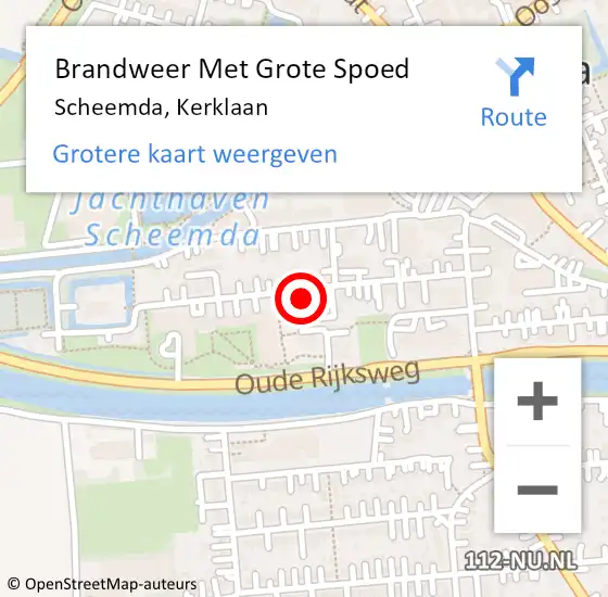 Locatie op kaart van de 112 melding: Brandweer Met Grote Spoed Naar Scheemda, Kerklaan op 5 december 2013 19:18