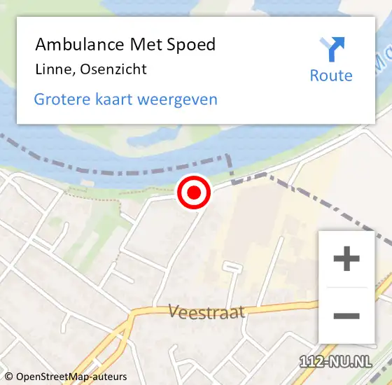 Locatie op kaart van de 112 melding: Ambulance Met Spoed Naar Linne, Osenzicht op 12 februari 2016 12:37