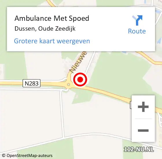 Locatie op kaart van de 112 melding: Ambulance Met Spoed Naar Dussen, Oude Zeedijk op 12 februari 2016 13:43