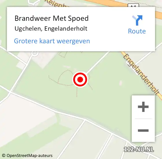 Locatie op kaart van de 112 melding: Brandweer Met Spoed Naar Ugchelen, Engelanderholt op 12 februari 2016 17:26