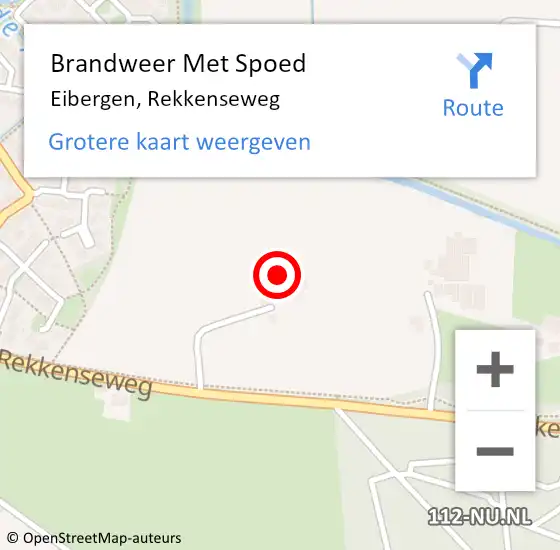 Locatie op kaart van de 112 melding: Brandweer Met Spoed Naar Eibergen, Rekkenseweg op 12 februari 2016 18:32