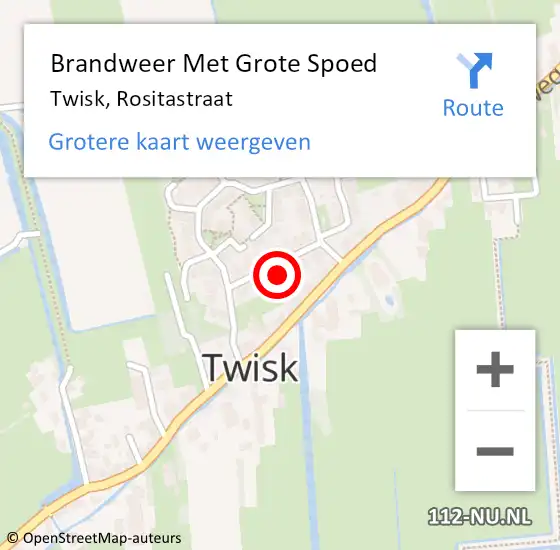 Locatie op kaart van de 112 melding: Brandweer Met Grote Spoed Naar Twisk, Rositastraat op 12 februari 2016 19:44