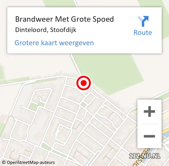 Locatie op kaart van de 112 melding: Brandweer Met Grote Spoed Naar Dinteloord, Stoofdijk op 12 februari 2016 19:55