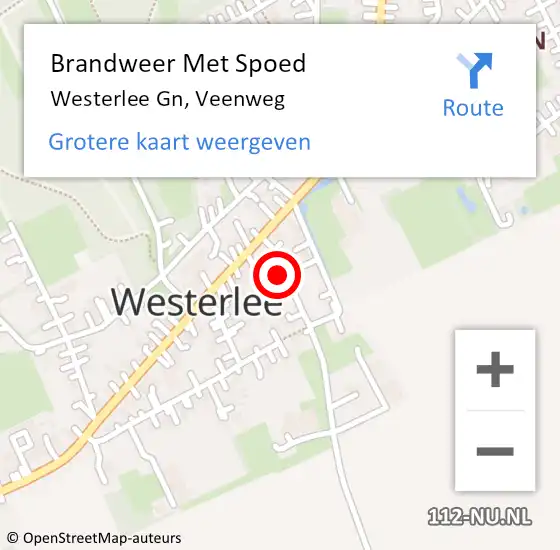 Locatie op kaart van de 112 melding: Brandweer Met Spoed Naar Westerlee Gn, Veenweg op 5 december 2013 20:01