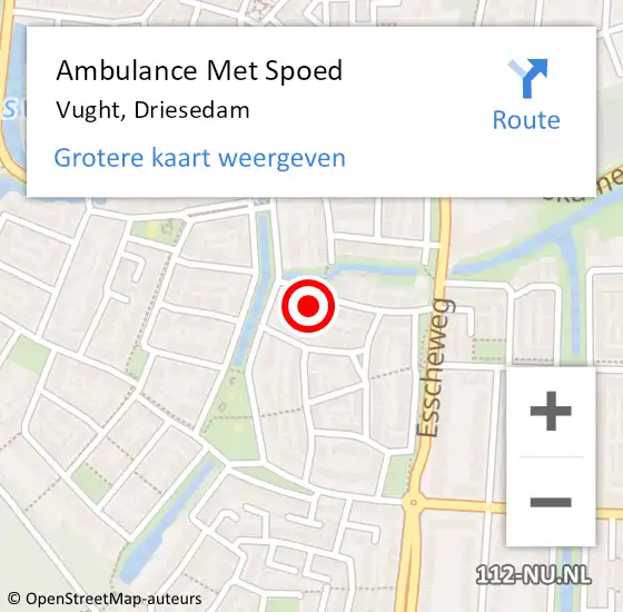 Locatie op kaart van de 112 melding: Ambulance Met Spoed Naar Vught, Driesedam op 12 februari 2016 21:39