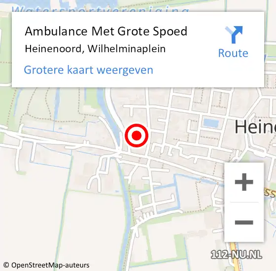 Locatie op kaart van de 112 melding: Ambulance Met Grote Spoed Naar Heinenoord, Wilhelminaplein op 12 februari 2016 21:49