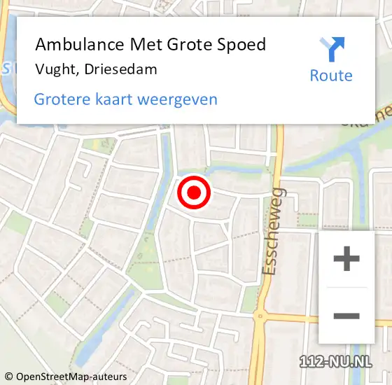 Locatie op kaart van de 112 melding: Ambulance Met Grote Spoed Naar Vught, Driesedam op 12 februari 2016 21:52