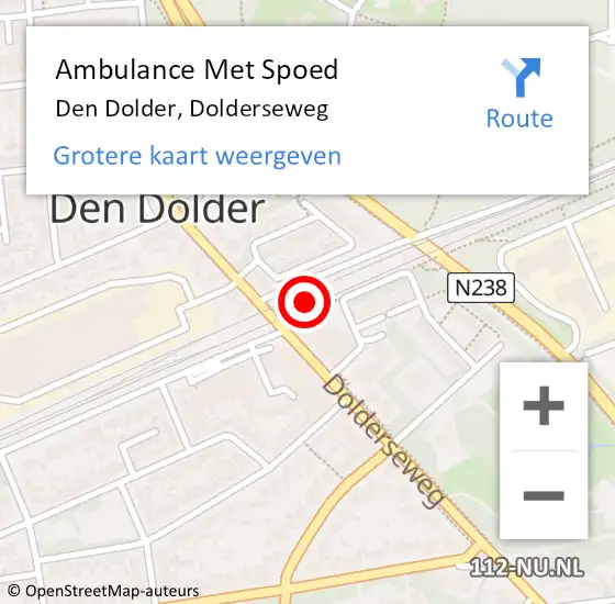 Locatie op kaart van de 112 melding: Ambulance Met Spoed Naar Den Dolder, Dolderseweg op 12 februari 2016 22:45