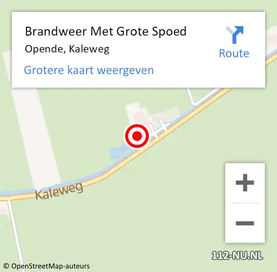 Locatie op kaart van de 112 melding: Brandweer Met Grote Spoed Naar Opende, Kaleweg op 5 december 2013 20:10