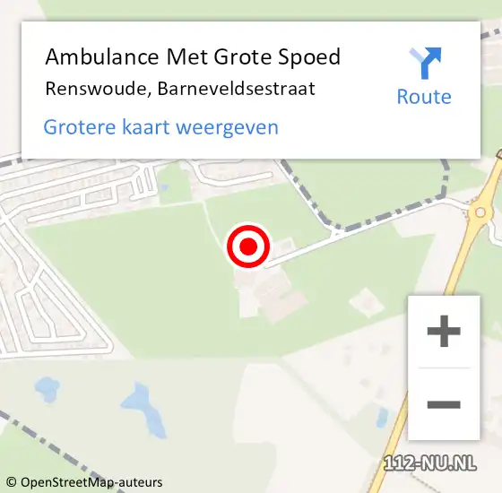 Locatie op kaart van de 112 melding: Ambulance Met Grote Spoed Naar Renswoude, Barneveldsestraat op 5 december 2013 20:13