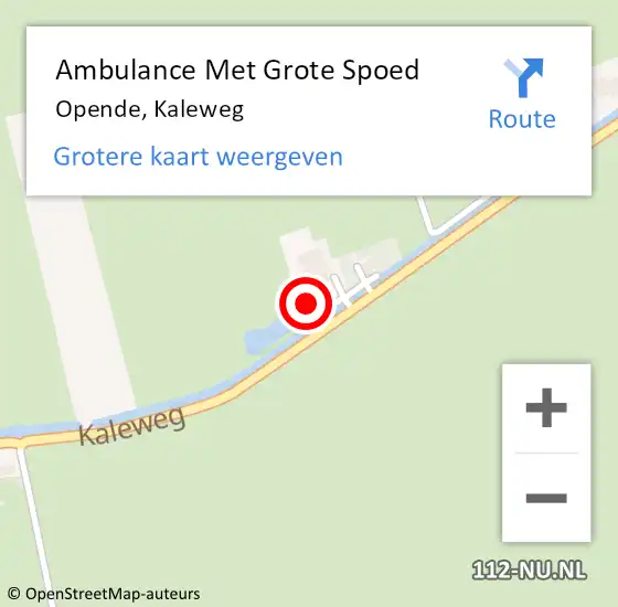 Locatie op kaart van de 112 melding: Ambulance Met Grote Spoed Naar Opende, Kaleweg op 5 december 2013 20:14