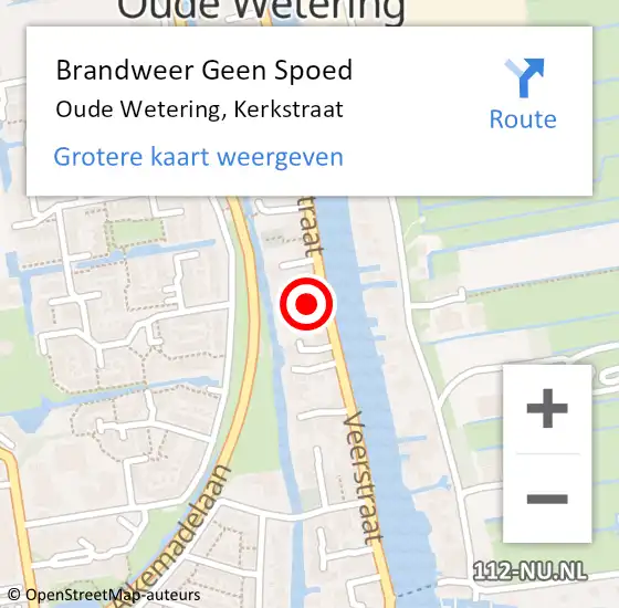 Locatie op kaart van de 112 melding: Brandweer Geen Spoed Naar Oude Wetering, Kerkstraat op 5 december 2013 20:14